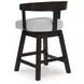 Haddigan Gray Upholstered Swivel Bar Stool Set of 2