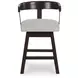 Haddigan Gray Upholstered Swivel Bar Stool Set of 2