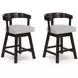 Haddigan Gray Upholstered Swivel Bar Stool Set of 2