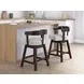 Haddigan Gray Upholstered Swivel Bar Stool Set of 2
