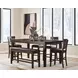 Haddigan Dark Brown 78" Extendable Rectangular Counter Height Dining Table