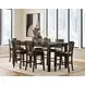 Haddigan Dark Brown 78" Extendable Rectangular Counter Height Dining Table