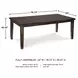 Haddigan Dark Brown Rectangular Extendable Dining Table