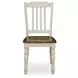 Mellintine Antique White and Brown Side Chair Set of 2