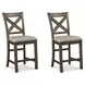 Moriville Gray Upholstered Bar Stool Set of 2