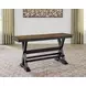 Wildenauer Brown and Black Counter Height Dining Bench