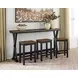 Wildenauer Deep Brown and Satin Black 4 Piece Counter Height Dining Set with USB Charging