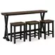 Wildenauer Deep Brown and Satin Black 4 Piece Counter Height Dining Set with USB Charging