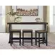 Wildenauer Deep Brown and Satin Black 4 Piece Counter Height Dining Set with USB Charging