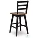 Wildenauer Brown And Black Swivel Bar Stool