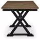 Wildenauer Deep Brown and Satin Black 78" Extendable Rectangular Counter Height Dining Table