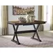 Wildenauer Deep Brown and Satin Black 78" Extendable Rectangular Counter Height Dining Table