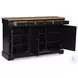Wildenauer Deep Brown and Satin Black Extendable Rectangular Counter Height Dining Room Set