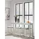 Robbinsdale Antique White and Light Gray Upholstered 4 Piece Counter Height Dining Set with USB Charging and Nailhead Trim