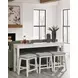 Robbinsdale Antique White and Light Gray Upholstered 4 Piece Counter Height Dining Set with USB Charging and Nailhead Trim