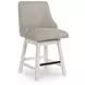 Robbinsdale Light Gray Upholstered Swivel Bar Stool Set of 2