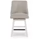 Robbinsdale Light Gray Upholstered Swivel Bar Stool Set of 2