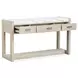 Northcrest Gallery Buff and Antique Silver Rectangular Marble Top Sofa Table