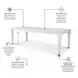 Point Breeze Fresh White and Soft Gray Glaze 96" Extendable Rectangular Dining Table with Self Storing Leaf