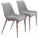 Magnus Gray Dining Chair with Walnut Legs Set of 2