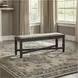 Tyler Creek Black And Gray Upholstered Bench