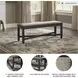 Tyler Creek Black And Gray Upholstered Bench