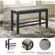 Tyler Creek Antique Black Double Counter Height Dining Bench