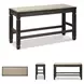 Tyler Creek Antique Black Double Counter Height Dining Bench