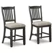 Tyler Creek Black And Gray Upholstered Bar Stool Set of 2