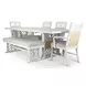 Miramar Sand and Stark White 96" Extendable Rectangular Dining Table with Self Storing Leaf