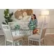 Miramar Sand and Stark White 54" Round Glass Top Dining Table