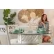 Miramar Sand and Stark White 54" Round Glass Top Dining Table