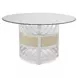 Miramar Sand and Stark White Round Glass Top Dining Room Set