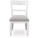 Chadworth White and Gray Upholstered Dining Chair Set of 2