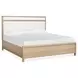 Meadowrise Sandstone Beige and White King Upholstered Panel Bed