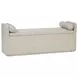 Galliden Beige Upholstered Dining Storage Bench with Casters