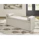 Galliden Beige Upholstered Dining Storage Bench with Casters