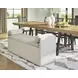 Galliden Beige Upholstered Dining Storage Bench with Casters