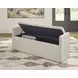 Galliden Beige Upholstered Dining Storage Bench with Casters
