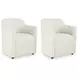 Darimore Off White Performance Fabric Upholstered Dining Arm Chair Set of 2