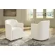 Darimore Off White Performance Fabric Upholstered Dining Arm Chair Set of 2