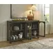 Darimore Burnished Brown 4 Glass Door Server
