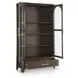 Darimore Burnished Brown 2 Glass Door Display Cabinet with LED