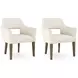 Marxmore Beige Upholstered Dining Arm Chair Set of 2
