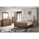 Coventry Hall Pecan King Upholstered Sleigh Bed