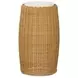 Outdoor Complements White and Brown Round Stone Top Finn Accent Table