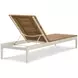 Outdoor Complements White and Brown Ronan Poolside 25" Reclining Chaise