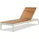 Outdoor Complements White and Brown Ronan Poolside 25" Reclining Chaise