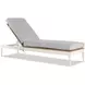 Outdoor Complements White and Brown Ronan Poolside 25" Reclining Chaise