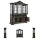 Maylee Dark Brown Buffet with Hutch